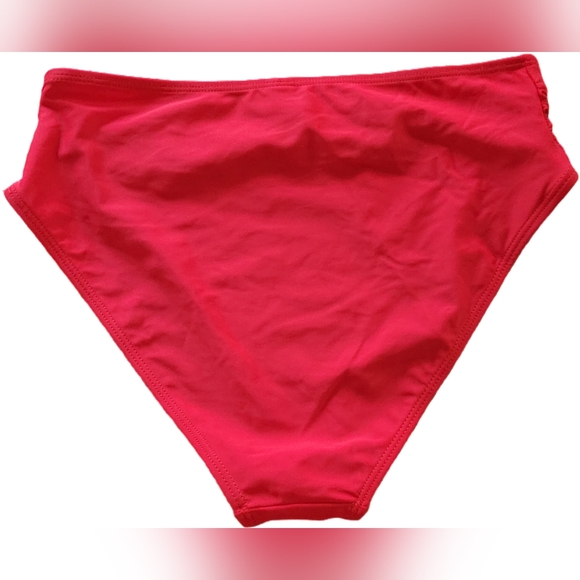 High Waisted Rouche Red Bikiny Swim Bottom - Medium - NWOT - Picture 6 of 9